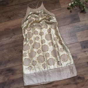Muse Gold Sequined Cocktail Party Dress Size 4